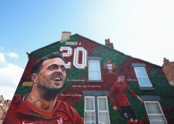Un mural homenajea a Diogo Jota en Liverpool